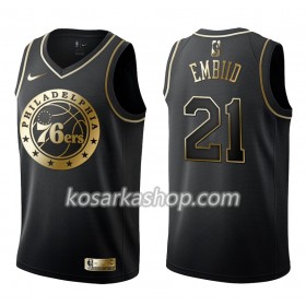 Dres Philadelphia 76ers Joel Embiid 21 Nike Crna Golden Edition Swingman
